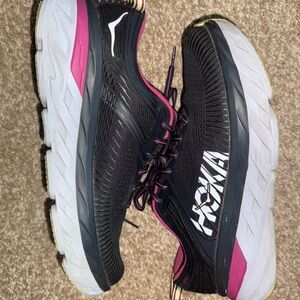 HOKA One One Bondi 7 Women's Black & Pink Running Shoes Size 9.5